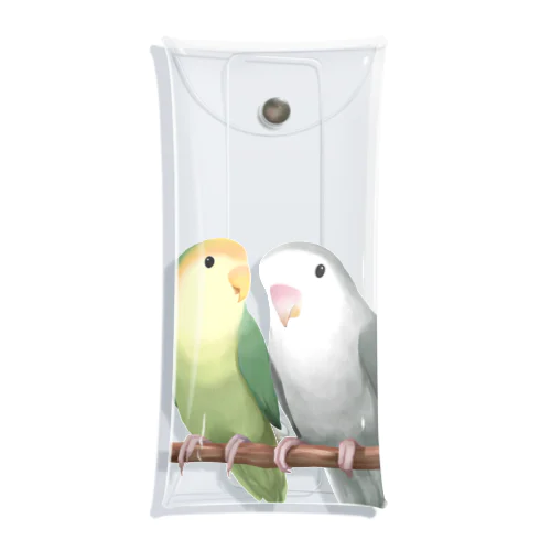 コザクラインコ　モーブとオリーブ【まめるりはことり】 Clear Multipurpose Case