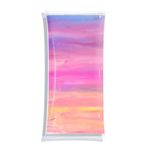 夕焼け絵の具パープル Clear Multipurpose Case