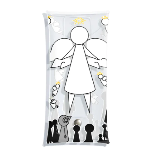 天使を眺めるトリさん Clear Multipurpose Case