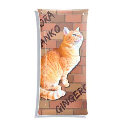 茶トラにゃんこ Gingercat 文字入り Clear Multipurpose Case