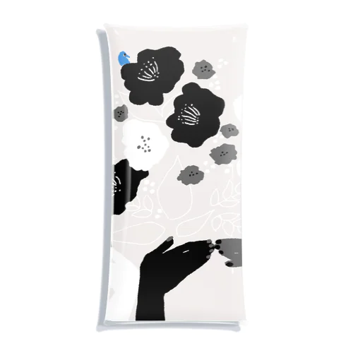 black flower & blue bird Clear Multipurpose Case