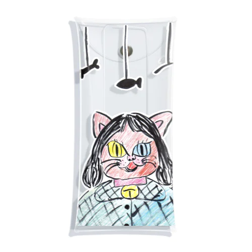 【 数量限定 】 「 キャット少女 」 猫 Tシャツ 帽子 など Clear Multipurpose Case