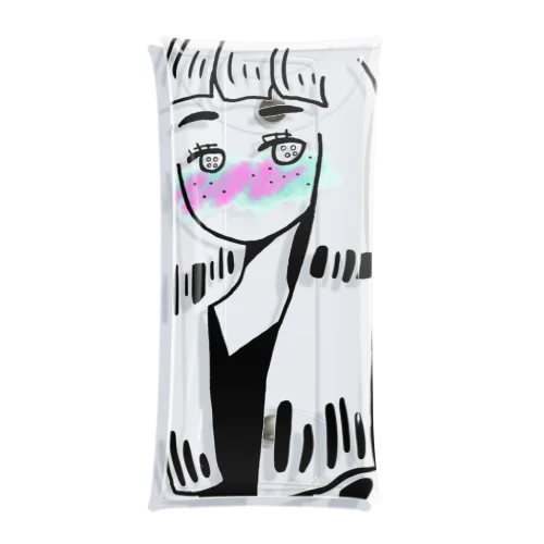 オン眉ロングそばかすちゃん Clear Multipurpose Case