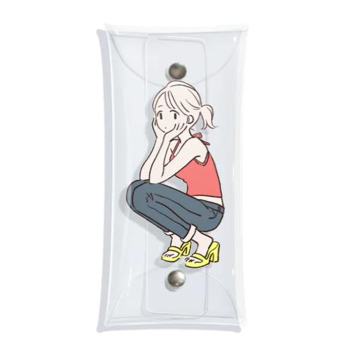 夏の女の子 Clear Multipurpose Case