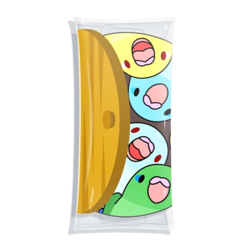三密です！むちむちマメルリハさん【まめるりはことり】 Clear Multipurpose Case