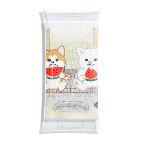 縁側の秋田犬 Clear Multipurpose Case