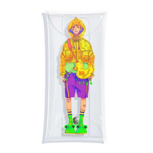 雨の日を楽しむ男の子 Clear Multipurpose Case