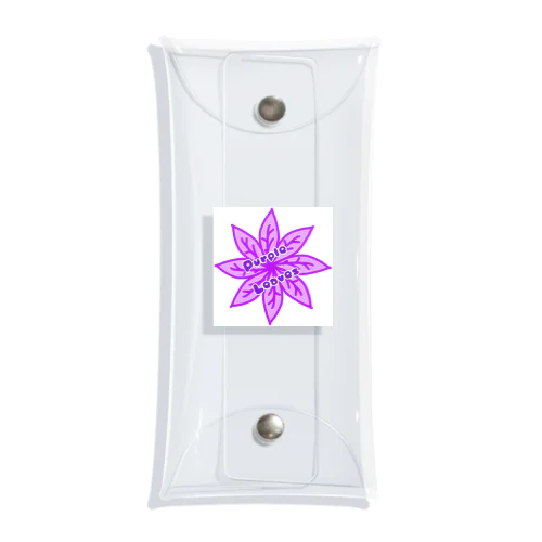 Purple Leaves Clear Multipurpose Case