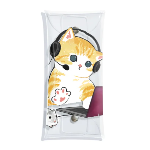 在宅勤務のプロ、その名は猫。 Clear Multipurpose Case