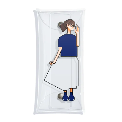 透明なスカートの女の子 Clear Multipurpose Case