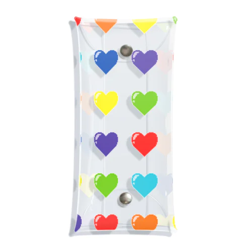 rainbow heart Clear Multipurpose Case