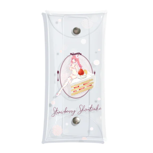 Sweets Lingerie clear multi case "Strawberry short cake"  クリアマルチケース