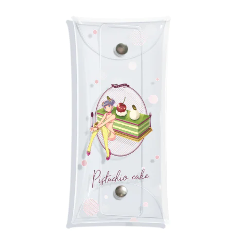 Sweets Lingerie clear multi case "Pistachio cake"  クリアマルチケース