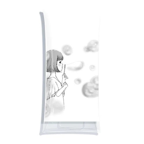 女の子と犬 Clear Multipurpose Case