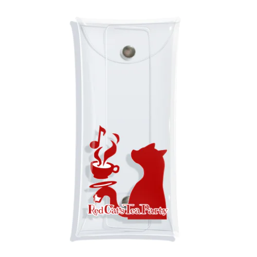 赤猫茶会ロゴ クリアマルチケース