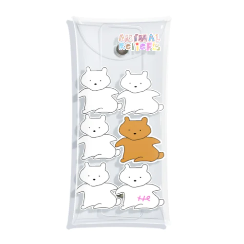 アニマルリリーフの熊と白くまくん Clear Multipurpose Case