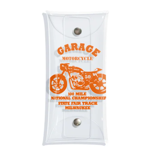 武骨なバイクデザイン orange Clear Multipurpose Case