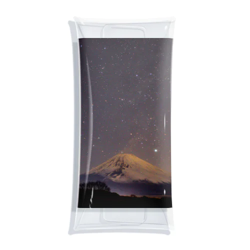 星空と富士山 Clear Multipurpose Case