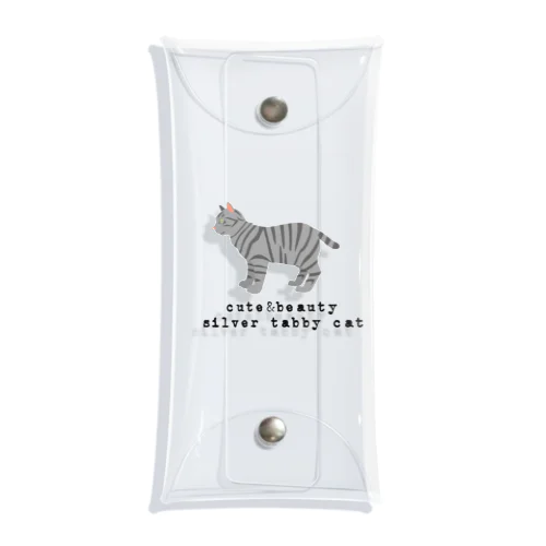 猫1-7 サバトラ猫 투명 동전 지갑