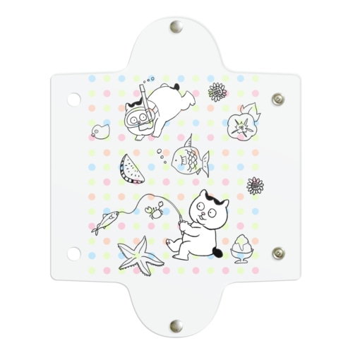 ハチワレねこ　ごぶりん　夏満喫 Clear Multipurpose Case