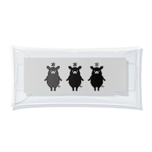 3匹の黒ブタ Clear Multipurpose Case