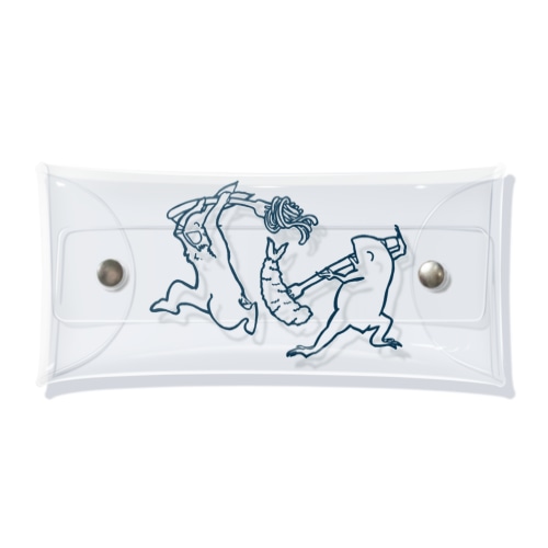 【ぎがといっしょ】《紺線》 Clear Multipurpose Case