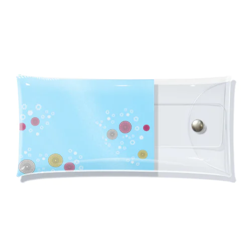 謎柄の和風グッズA（空色） / Japanese style goods A inspired by escape room (Light blue) Clear Multipurpose Case