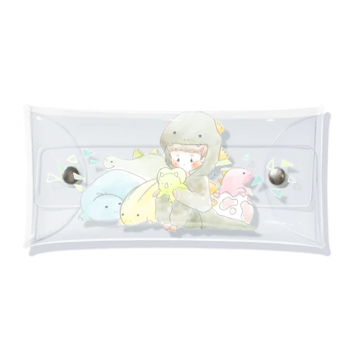 恐竜にかこまれたい女の子 Clear Multipurpose Case