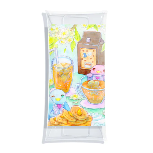 ペンギン☆アイスコーヒー＆アーモンドクッキー Clear Multipurpose Case