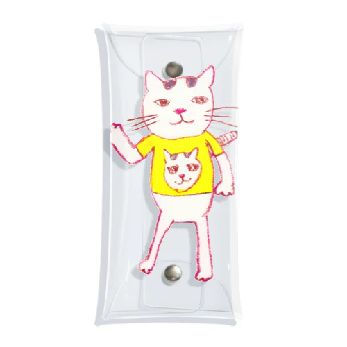 こんなふうに見えるニャン（ねこシンプル）【復刻シリーズ】 Clear Multipurpose Case