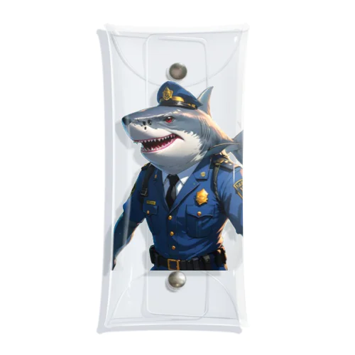 海の守護者：クールな警察鮫 クリアマルチケース