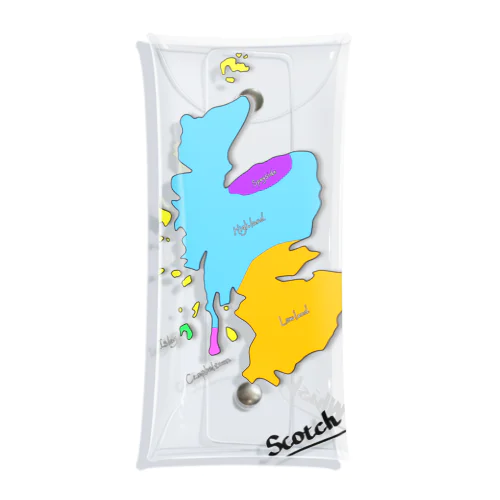 Scotch Whisky‘s  map (カラーver） Clear Multipurpose Case