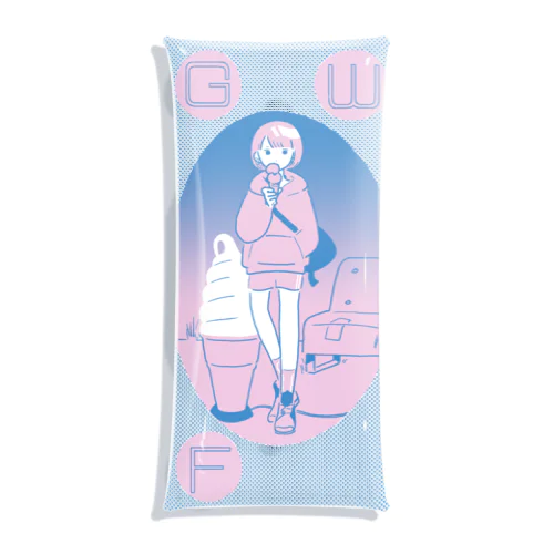 友達のいない女の子ケース Clear Multipurpose Case