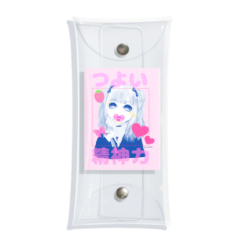 ✨🥺💕✂️🐣🍼🔪🎀🍓つよい精神力🍓🎀🔪🍼🐣✂️💕🥺✨ Clear Multipurpose Case