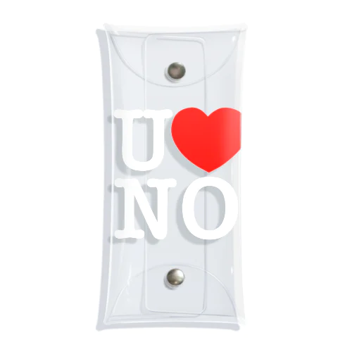 I LOVE UNO（白文字） Clear Multipurpose Case