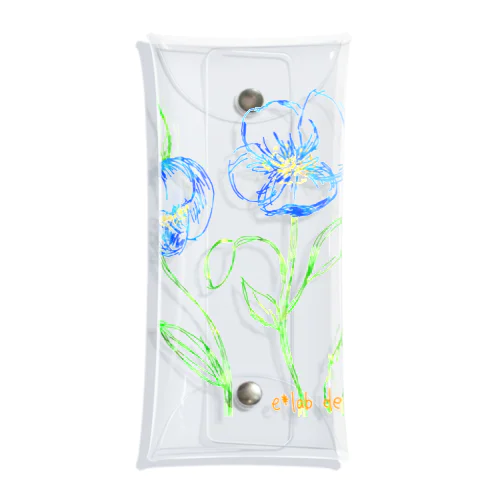 青い花_001 Clear Multipurpose Case