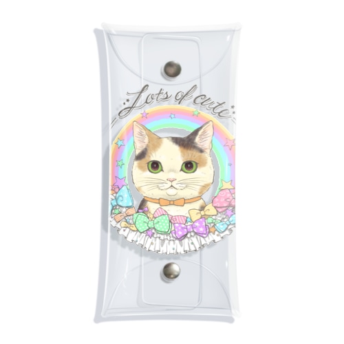 Lots of cute 〜フリルとリボンと三毛猫と〜 Clear Multipurpose Case
