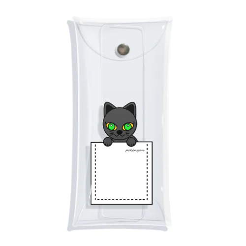 ねこ　pokenyan くろにゃん Clear Multipurpose Case