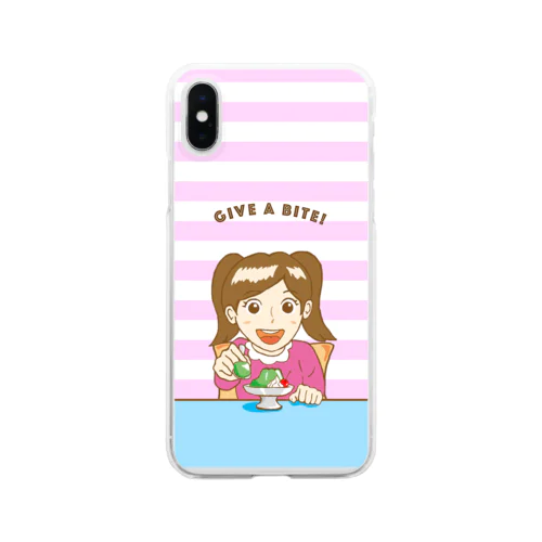 ゼリーを食べる少女 Clear Smartphone Case