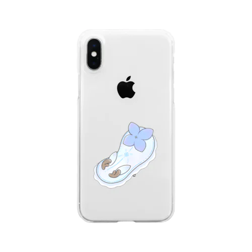 ツノアリウサギアジサイモドキウミウシ 青色ver. Clear Smartphone Case