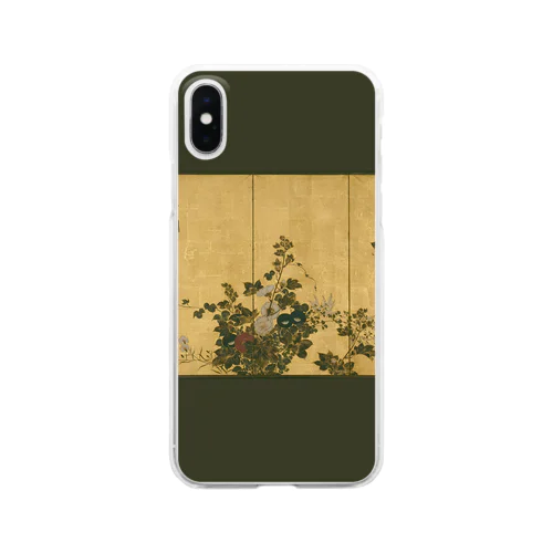 002-002　鈴木其一　『秋冬の花』　クリア　スマホケース　iPhone XS/X専用デザイン　CC2 Clear Smartphone Case