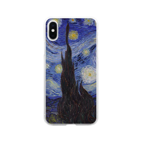 005-004　ゴッホ　『星月夜』　クリア　スマホケース　iPhone XS/X専用デザイン　CC2 クリアスマホケース