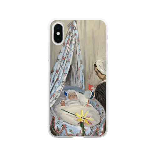 004-028　クロード・モネ　『ゆりかご-画家の息子ジャンとカミーユ』　クリア　スマホケース　iPhone XS/X専用デザイン　CC2 クリアスマホケース