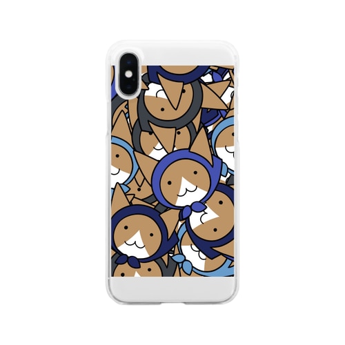 ねこ忍者群 Clear Smartphone Case