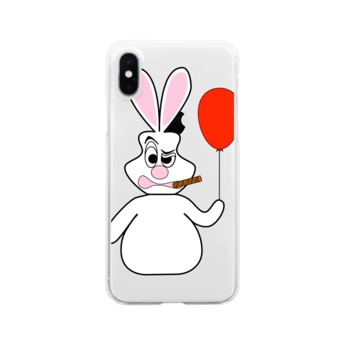 不機嫌ラビット Clear Smartphone Case