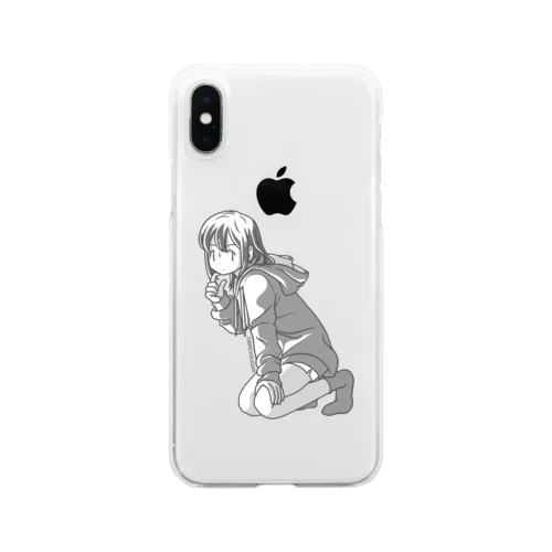 パーカーガール（モノクロ） Clear Smartphone Case