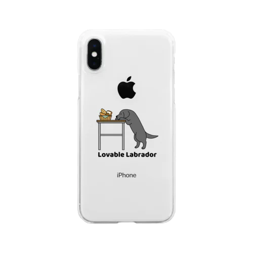 lovable labradorブラック Clear Smartphone Case