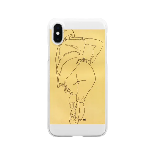エゴン・シーレ / 1918 /Semi Nude, Back View / Egon Schiele Clear Smartphone Case