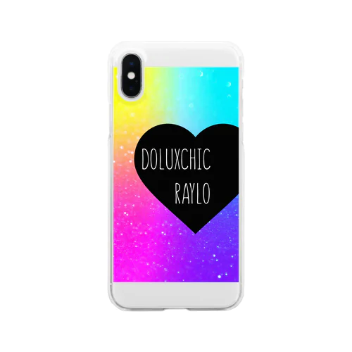 DR Heart Glitter Rainbow Clear Smartphone Case