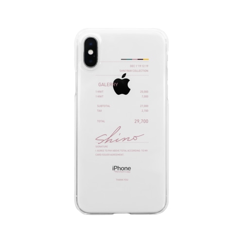 receipt_case_pink Clear Smartphone Case
